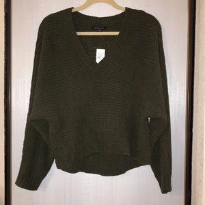 NWT dark olive chenille sweater